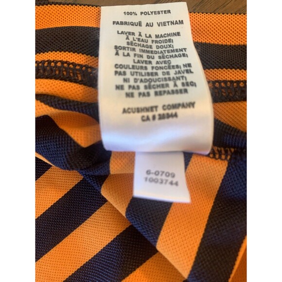 Footjoy Shirt Mens XL Golf Short Sleeve Polo Navy Orange Stripe Polo Rugby - Picture 5 of 8